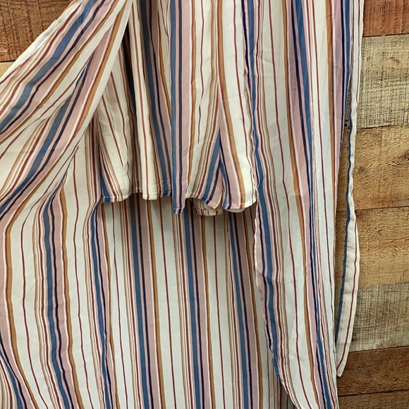 Lily Rose striped off the shoulder romper with train NWT - Picture 5 of 8